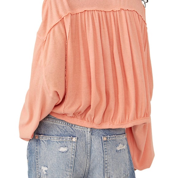 NWT Free People Darren Cropped Linen/ Cotton Long Billowing sleeves | size M - Picture 5 of 9